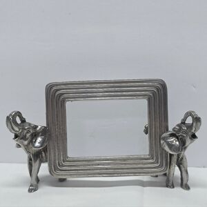 Vintage Metal Elephants Holding Photo Frame MCM Style Boho Hollywood Regency